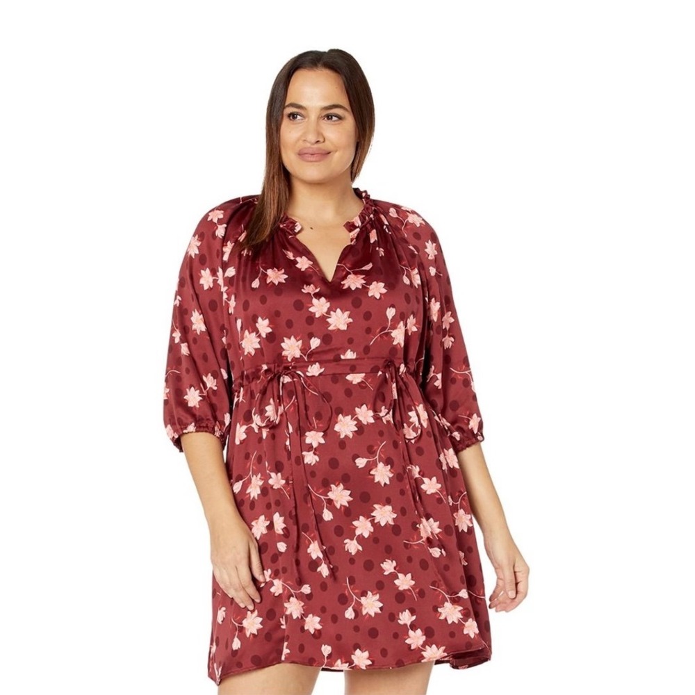 DRAPER JAMES Cabernet Kellie Babydoll Dress In Magnolia NWT | Size 2X